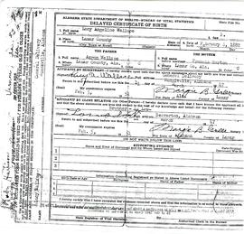 Lucy Wallace's Birth Certificate