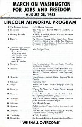 Lincoln Memorial Program