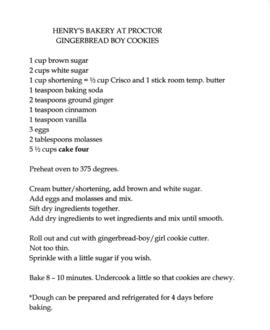 Henry's Bakery Gingerbread Boy Cookies Recipe