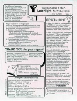 Tacoma YMCA Late Nite Newsletter 1993