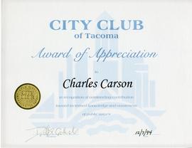 City Club of Tacoma Appreciation Award