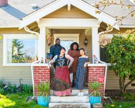 Porch Portrait Project: Roommates Brodi Bacchus, Najamonique Todd, Erin Shadensack & Patricia...