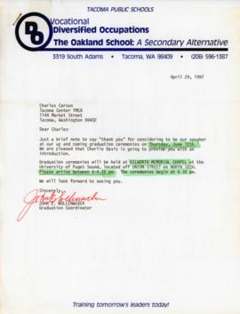 Oakland School Letter About Graduation Speech