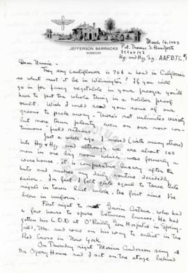 T. Handforth to Nannie from Jefferson Barracks, Missouri - March 16, 1943