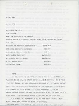 Draft of Speech For Mr Barber by Bill Murray 