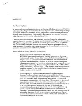 Letter to Asarco Employees 2002
