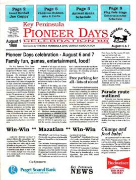 Key Peninsula News, August 1988 (Pioneer Days)