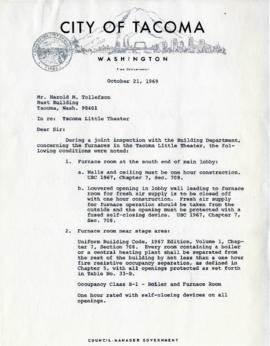 Letter About Tacoma Little Theater