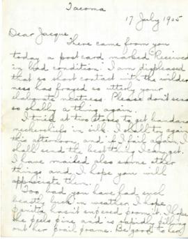 Letter Sent From Jacob Noel (Father) 