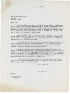 Correspondence From A.H. Mellish to T.G. Deggendorfer June 1950