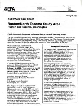 Superfund Fact Sheet Ruston/North Tacoma Study Area 1995