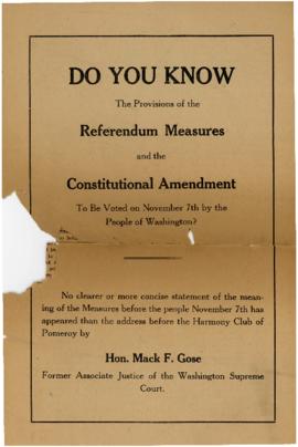 1916 Referendum Measures Pamphlet
