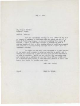 Correspondence From Glenn Sigler To Clayton Robbins May 1950