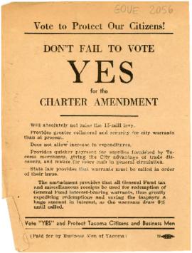 Don't Fail to Vote Yes for the Charter Amendment 