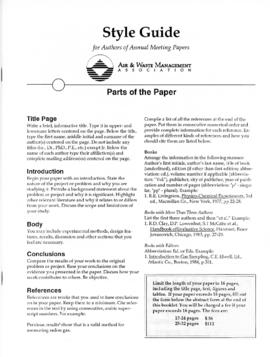 Air and Waste Management Paper Style Guide