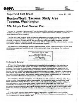 Superfund Fact Sheet Ruston/North Tacoma Study Area 1993