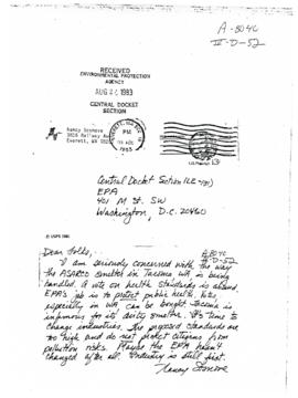 Letter from Everett Resident