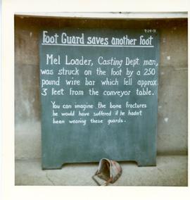 Foot Guard Safety Sign photo 1971