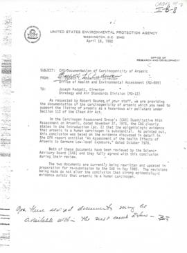 EPA Correspondence about Carcinogen Report 1980