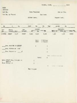Receipt For Gold Copper and Silver 1953