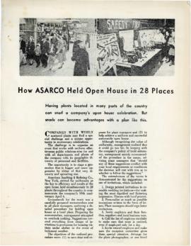 Article How ASARCO Held Open House in 28 Places