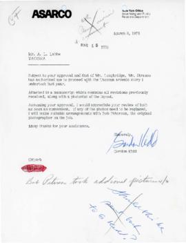 Correspondence From Gordon Kidd To A.L. Labbe March 1976