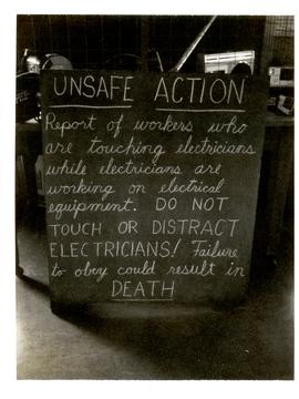 Unsafe Action Sign c. 1983