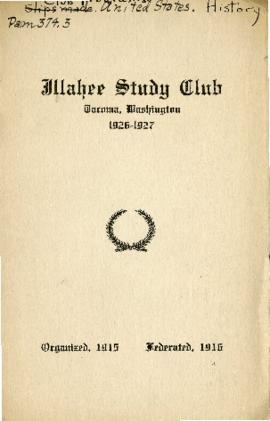 Illahee Study Club Yearbook, 1926-1927