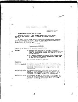 City Council Meeting Minutes, November 19, 1974