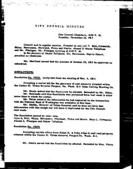 City Council Meeting Minutes, November 12, 1963