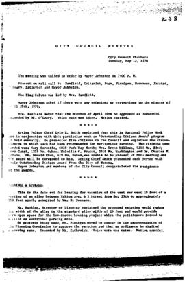 City Council Meeting Minutes, May 12, 1970