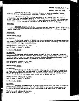 City Council Meeting Minutes, April 30, 1956