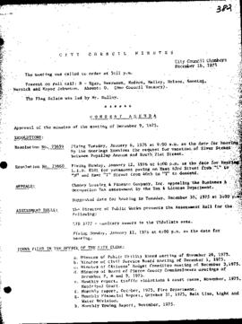City Council Meeting Minutes, December 16, 1975