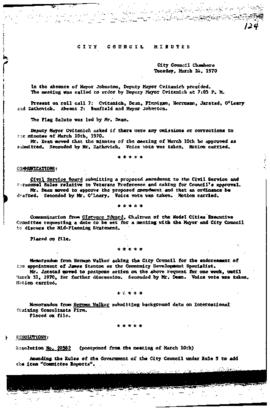City Council Meeting Minutes, March 24, 1970