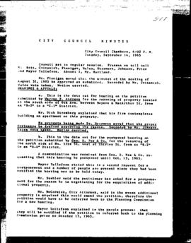 City Council Meeting Minutes, September 14, 1965