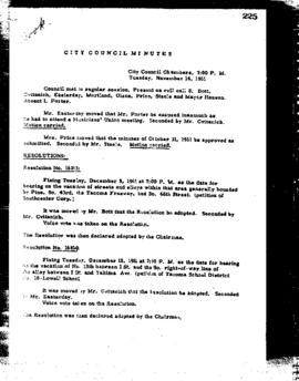 City Council Meeting Minutes, November 14, 1961