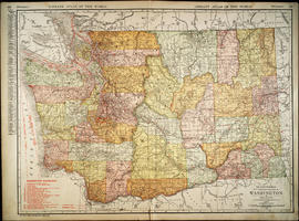 Rand McNally New Commercial Atlas Map of Washington, 1912