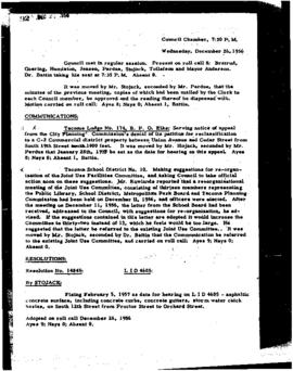 City Council Meeting Minutes, December 26, 1956
