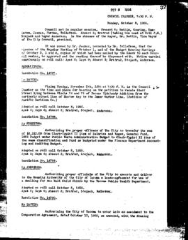 City Council Meeting Minutes, October 8, 1956