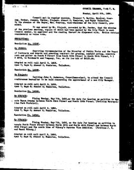 City Council Meeting Minutes, April 9, 1956