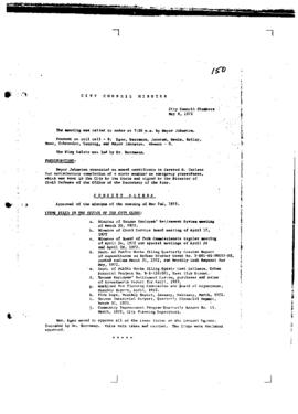 City Council Meeting Minutes, May 9, 1972