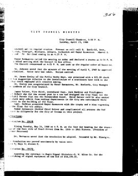 City Council Meeting Minutes, April 23, 1968