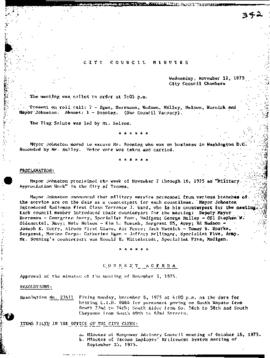 City Council Meeting Minutes, November 12, 1975