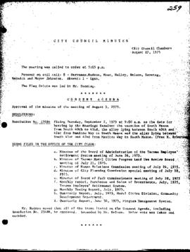 City Council Meeting Minutes, August 12, 1975