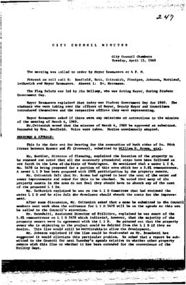 City Council Meeting Minutes, April 15, 1969