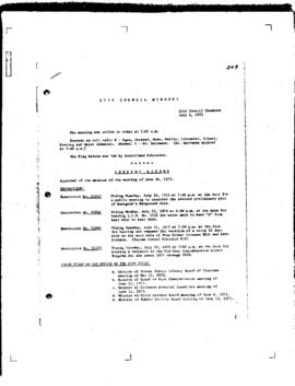 City Council Meeting Minutes, July 3, 1973