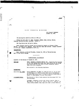 City Council Meeting Minutes, October 15, 1974