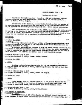 City Council Meeting Minutes, July 1, 1957