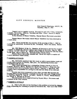 City Council Meeting Minutes, May 17, 1966