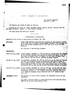 City Council Meeting Minutes, November 5, 1975